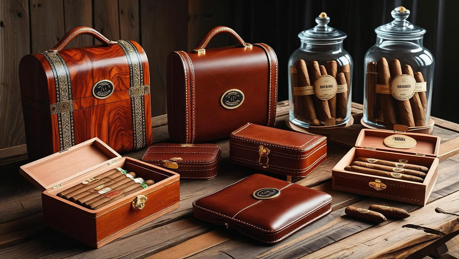 Cigar Storage Case & Jars
