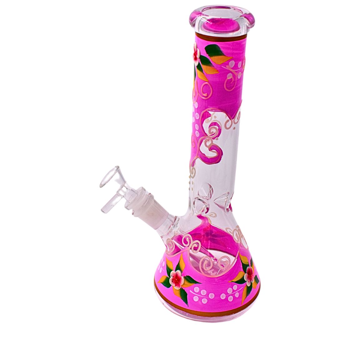 Luminous Heavy Glass Flower Artwork 9 1/2" Design Glass Bong - Bittchaser