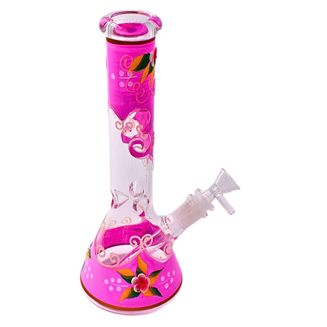 Luminous Heavy Glass Flower Artwork 9 1/2" Design Glass Bong - Bittchaser