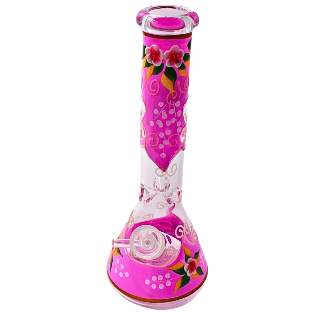 Luminous Heavy Glass Flower Artwork 9 1/2" Design Glass Bong - Bittchaser