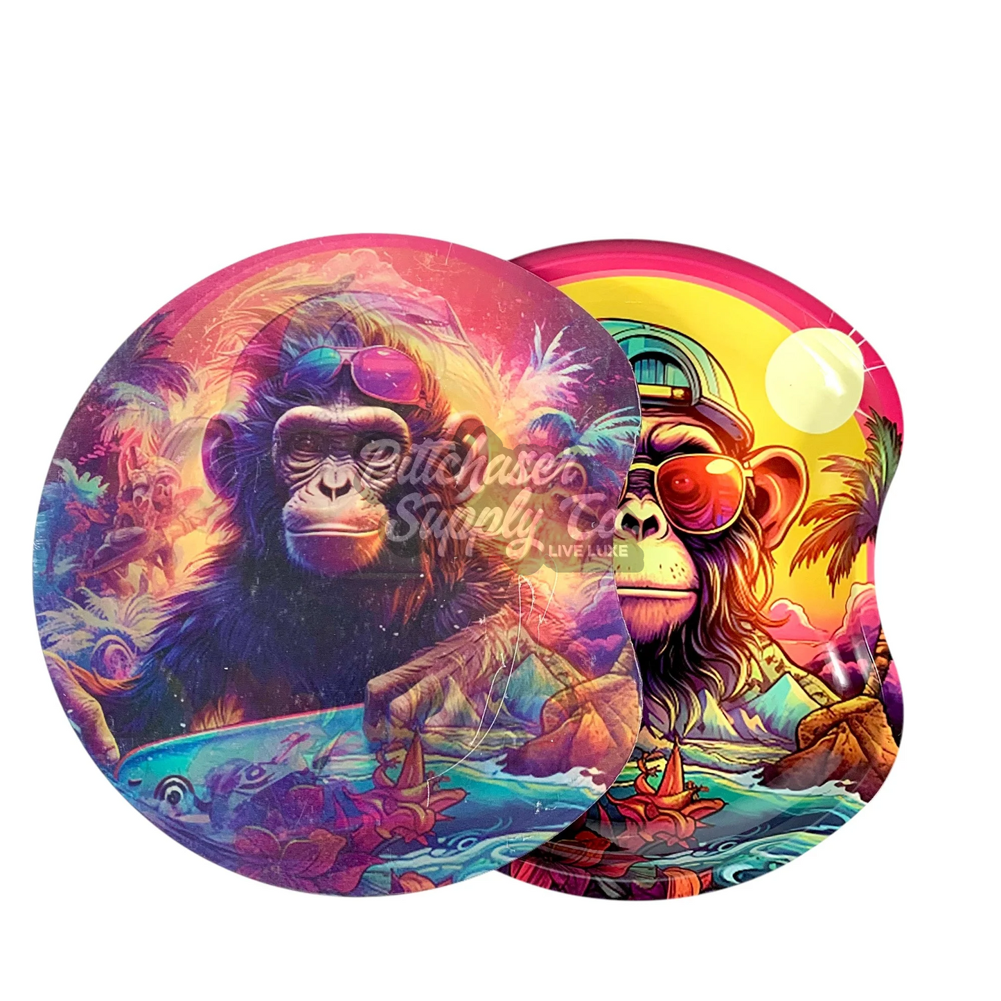 3D Holographic Monkey Vibes Rolling Tray with Magnetic lid 18 x 17cm