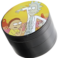 Round container with cartoon character design on a white background