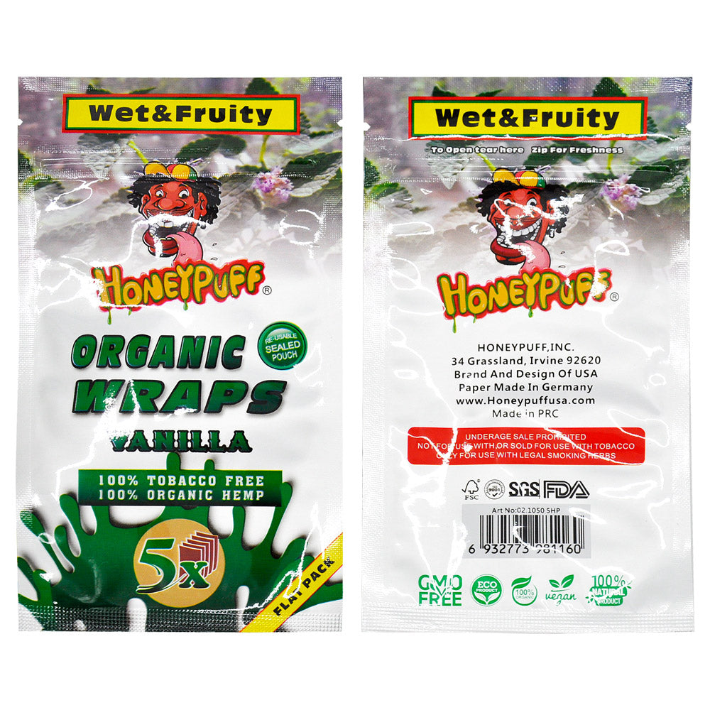 Honeypuff Vanilla Flavored Wraps - (5 Wraps Per Pack) - Bittchaser