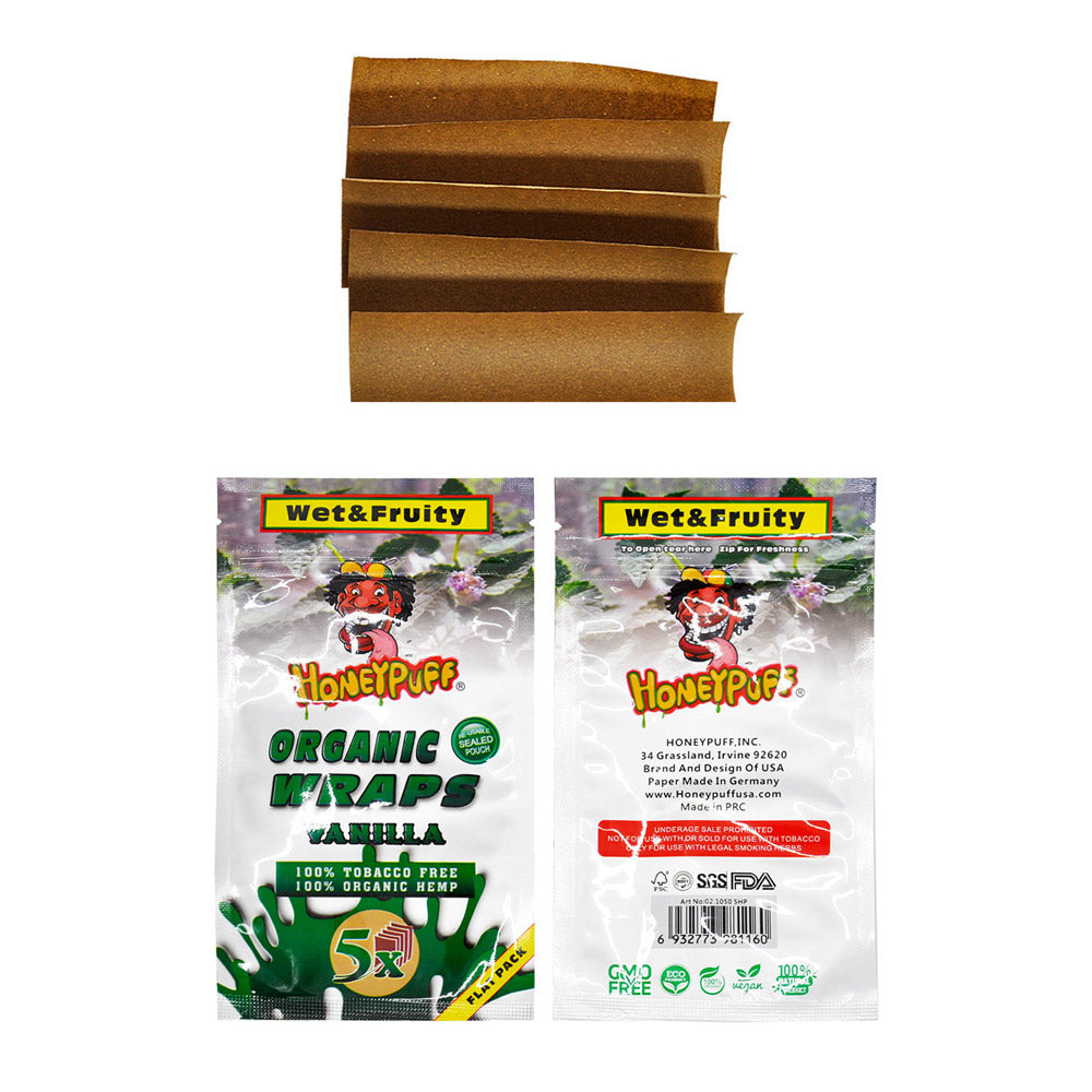 Honeypuff Vanilla Flavored Wraps - (5 Wraps Per Pack) - Bittchaser