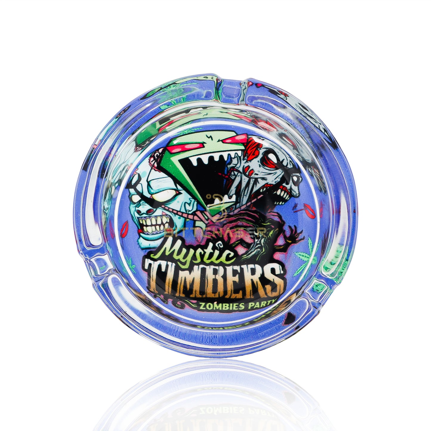 Mchaji Mbao Zombie Parties Premium Round Glass Ash Trays