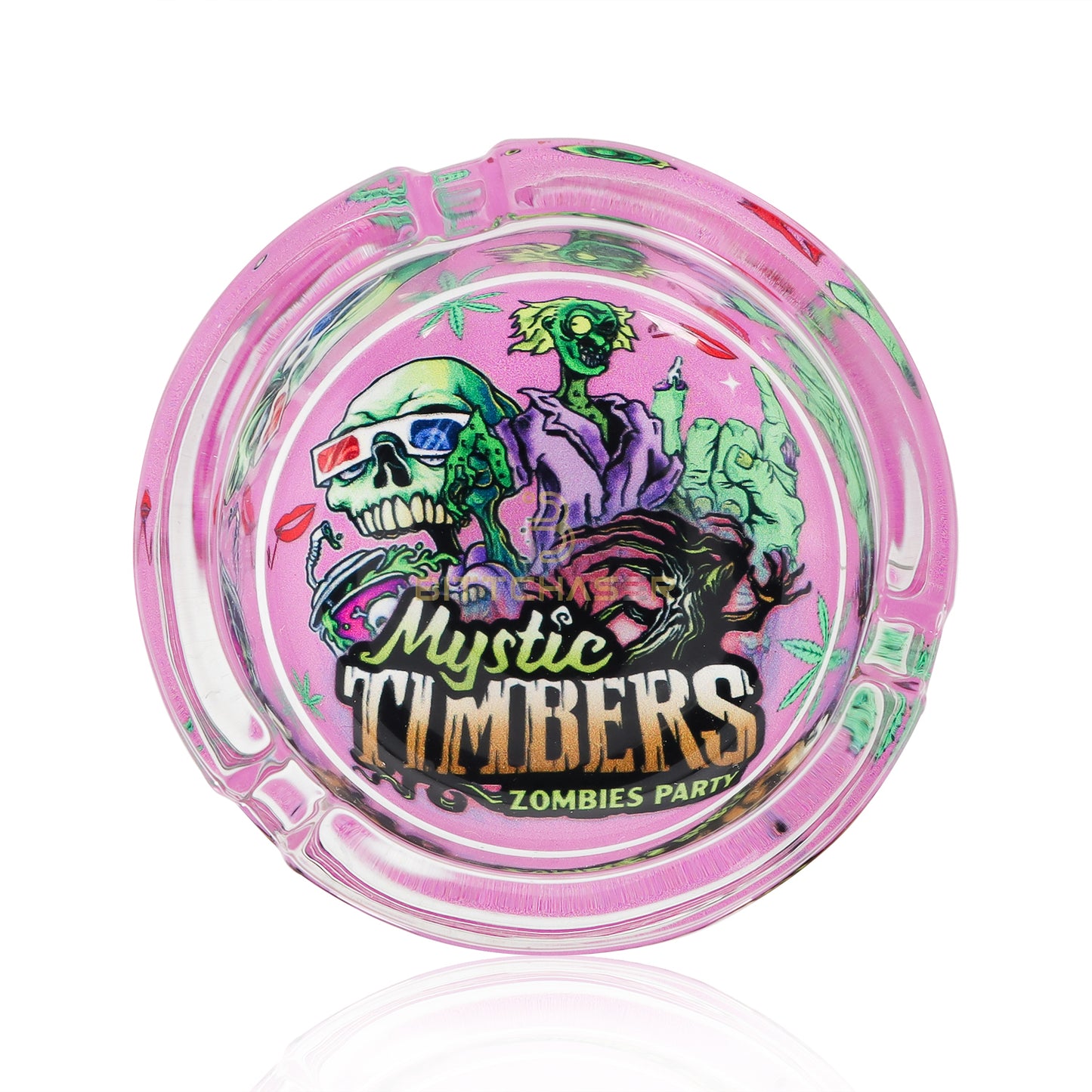 Mchaji Mbao Zombie Parties Premium Round Glass Ash Trays