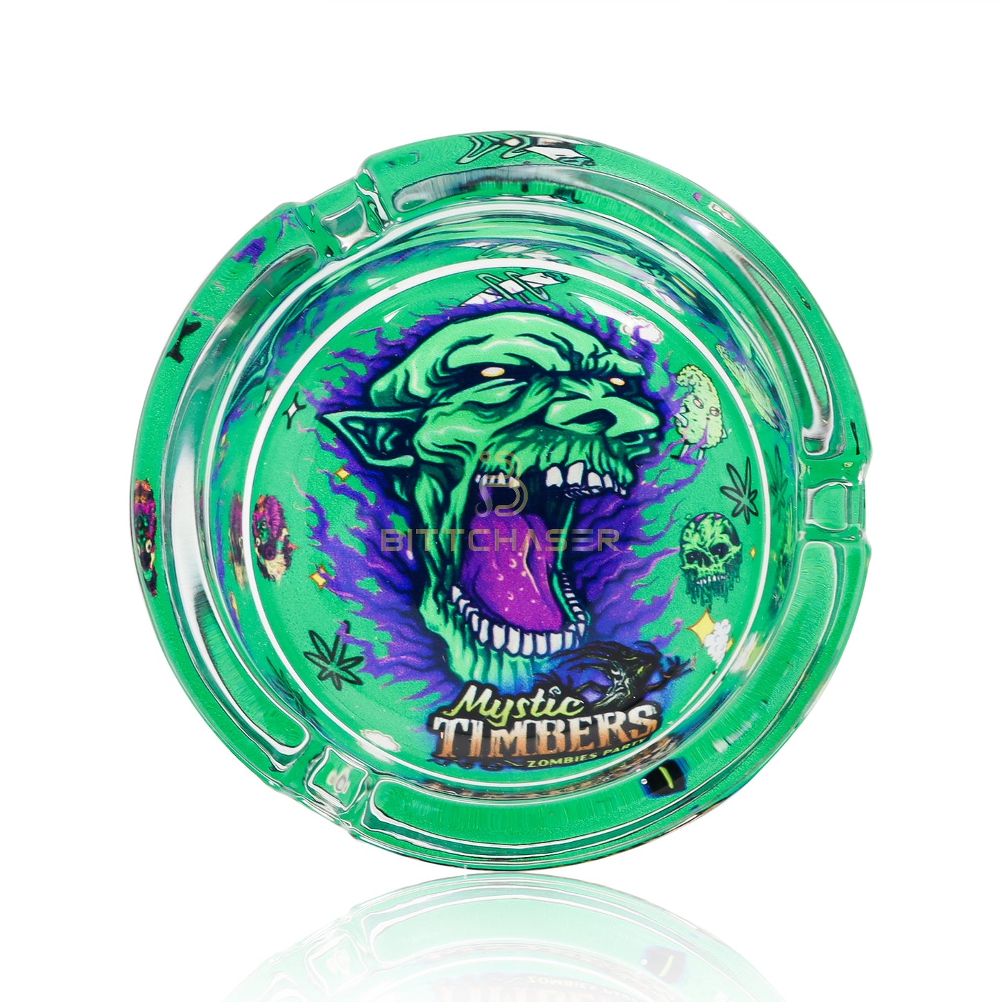 Mchaji Mbao Zombie Parties Premium Round Glass Ash Trays