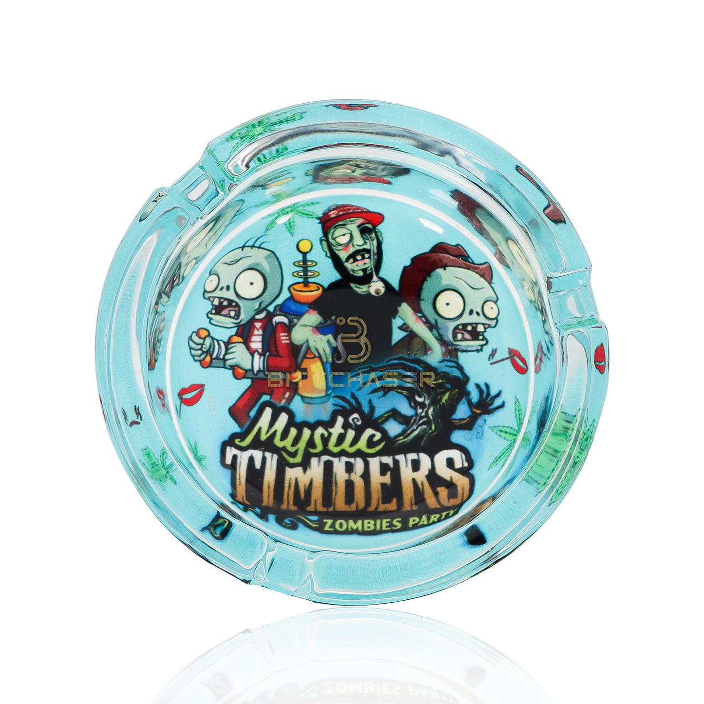 Mchaji Mbao Zombie Parties Premium Round Glass Ash Trays