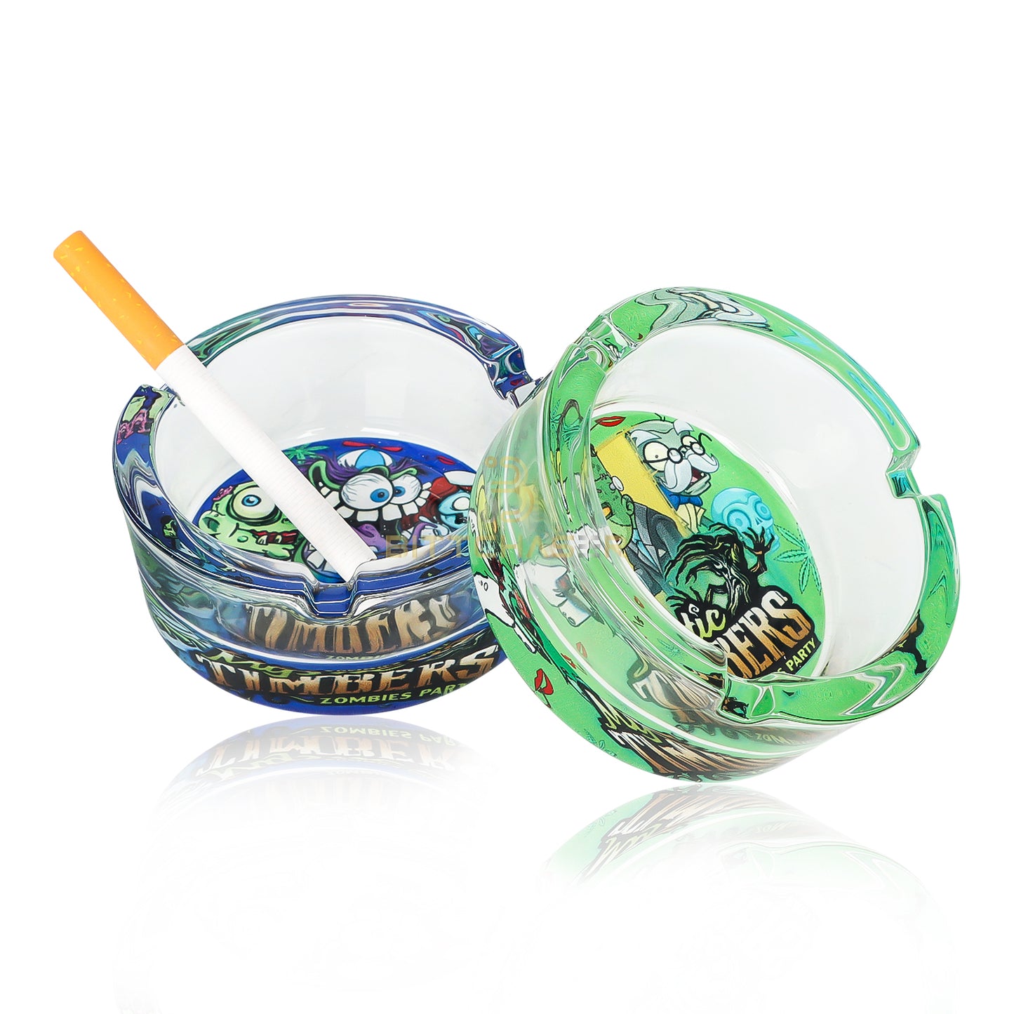 Mchaji Mbao Zombie Parties Premium Round Glass Ash Trays