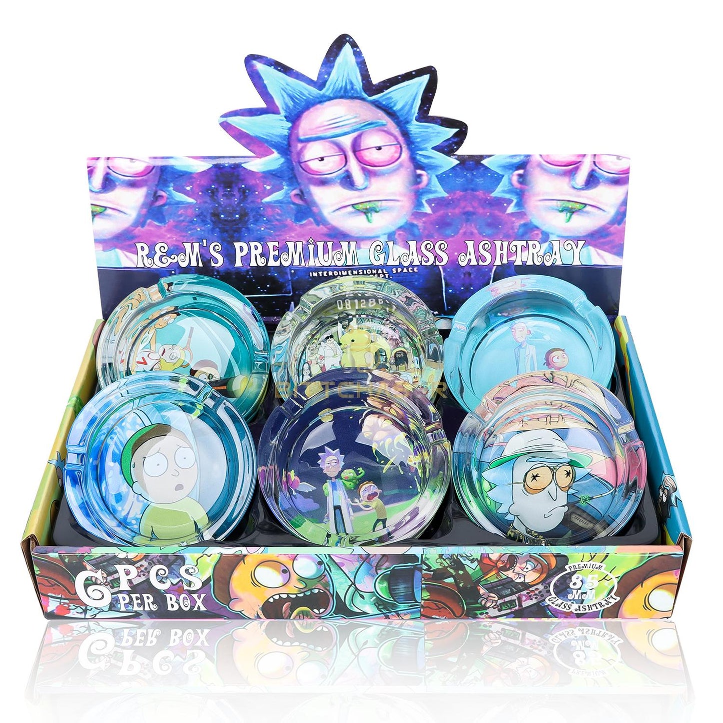 Rick na Morty Premium Round Glass Ashtray