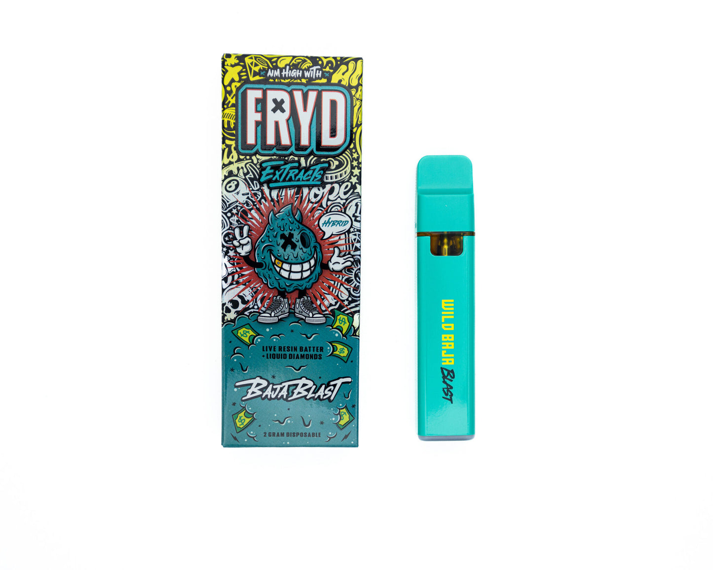 FRYD Extracts Live Resin Batter Almasi Kioevu 2000mg 2G Mikokoteni Inayoweza Kuchajishwa