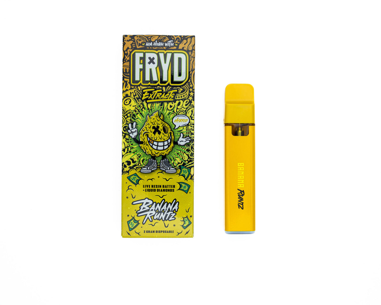 FRYD Extracts Live Resin Batter Almasi Kioevu 2000mg 2G Mikokoteni Inayoweza Kuchajishwa