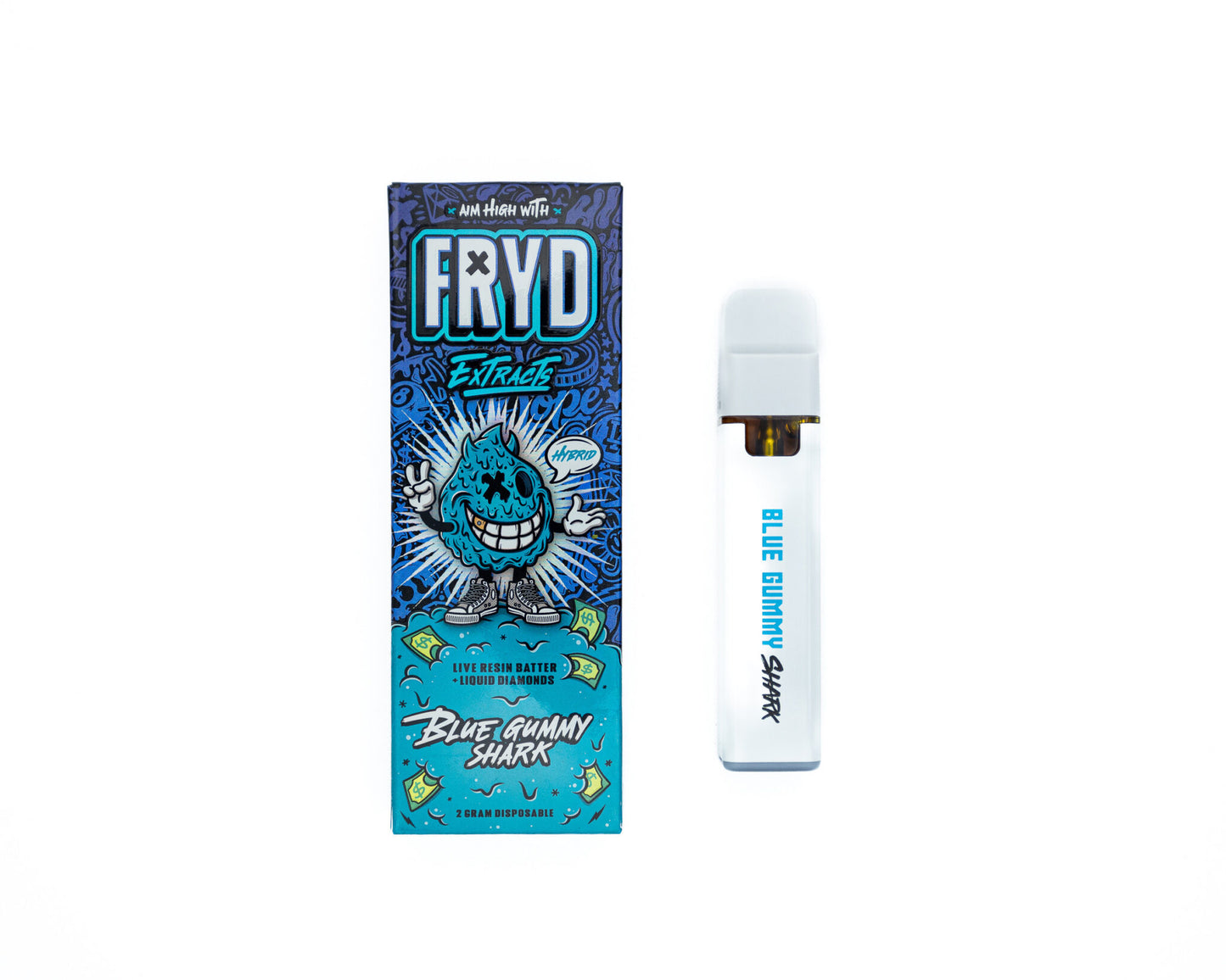 FRYD Extracts Live Resin Batter Almasi Kioevu 2000mg 2G Mikokoteni Inayoweza Kuchajishwa