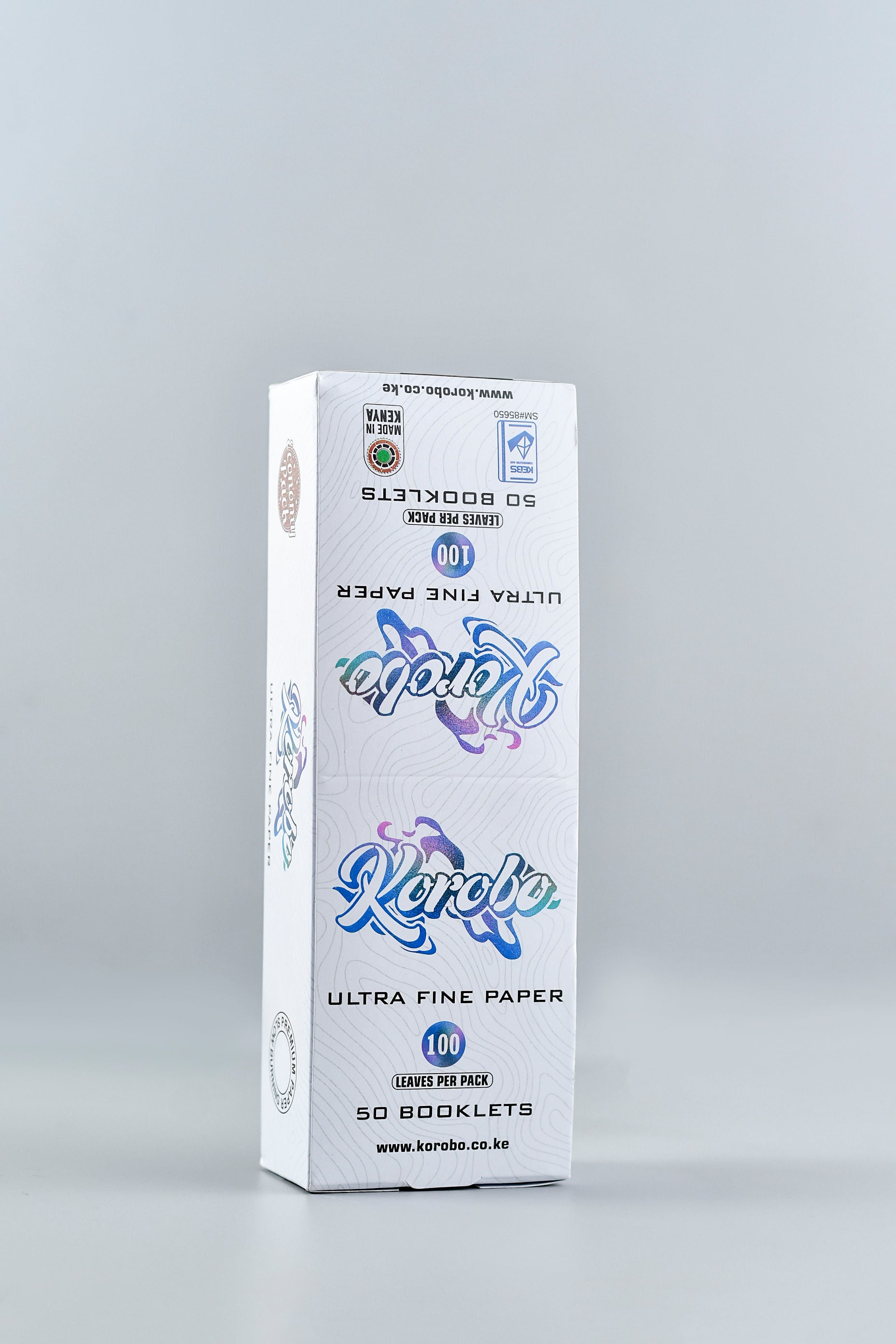 Korobo White Regular Size 100 Leaves Rolling Papers - Bittchaser Smoke Shop