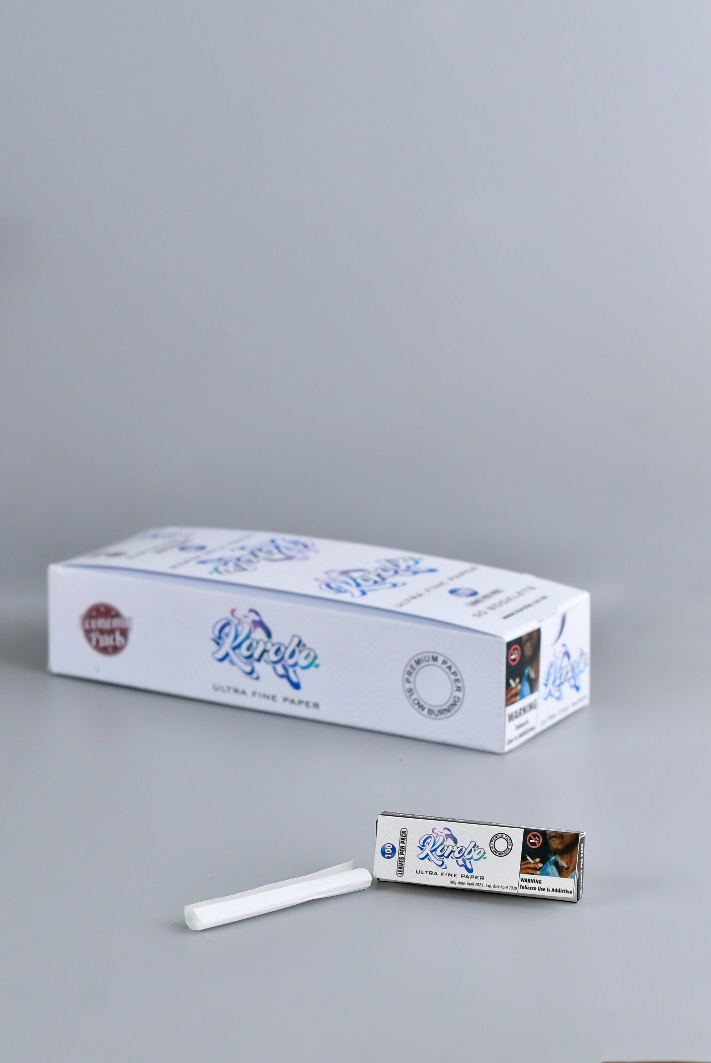 Korobo White Regular Size 100 Leaves Rolling Papers - Bittchaser Smoke Shop