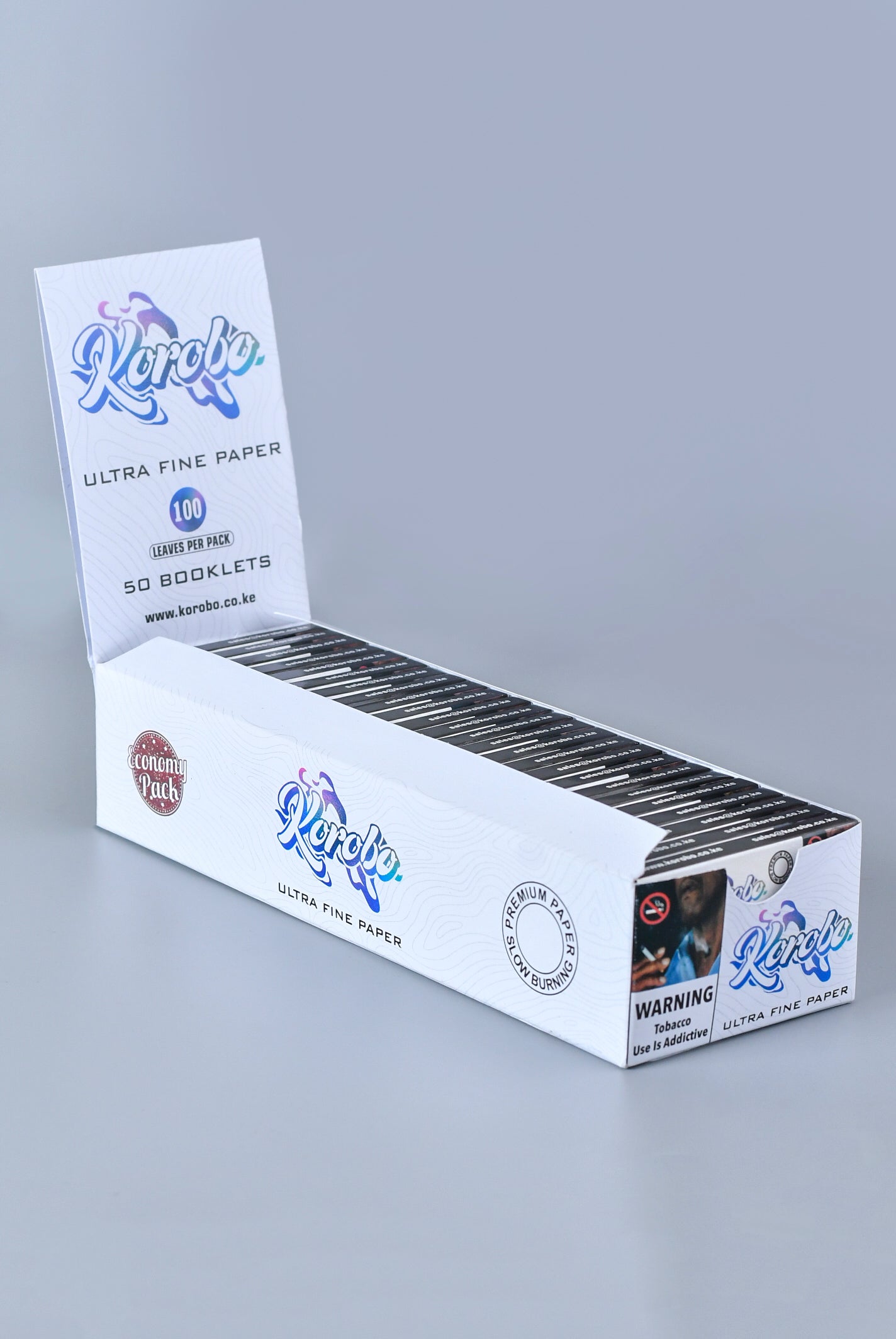 Korobo White Regular Size 100 Leaves Rolling Papers - Bittchaser Smoke Shop
