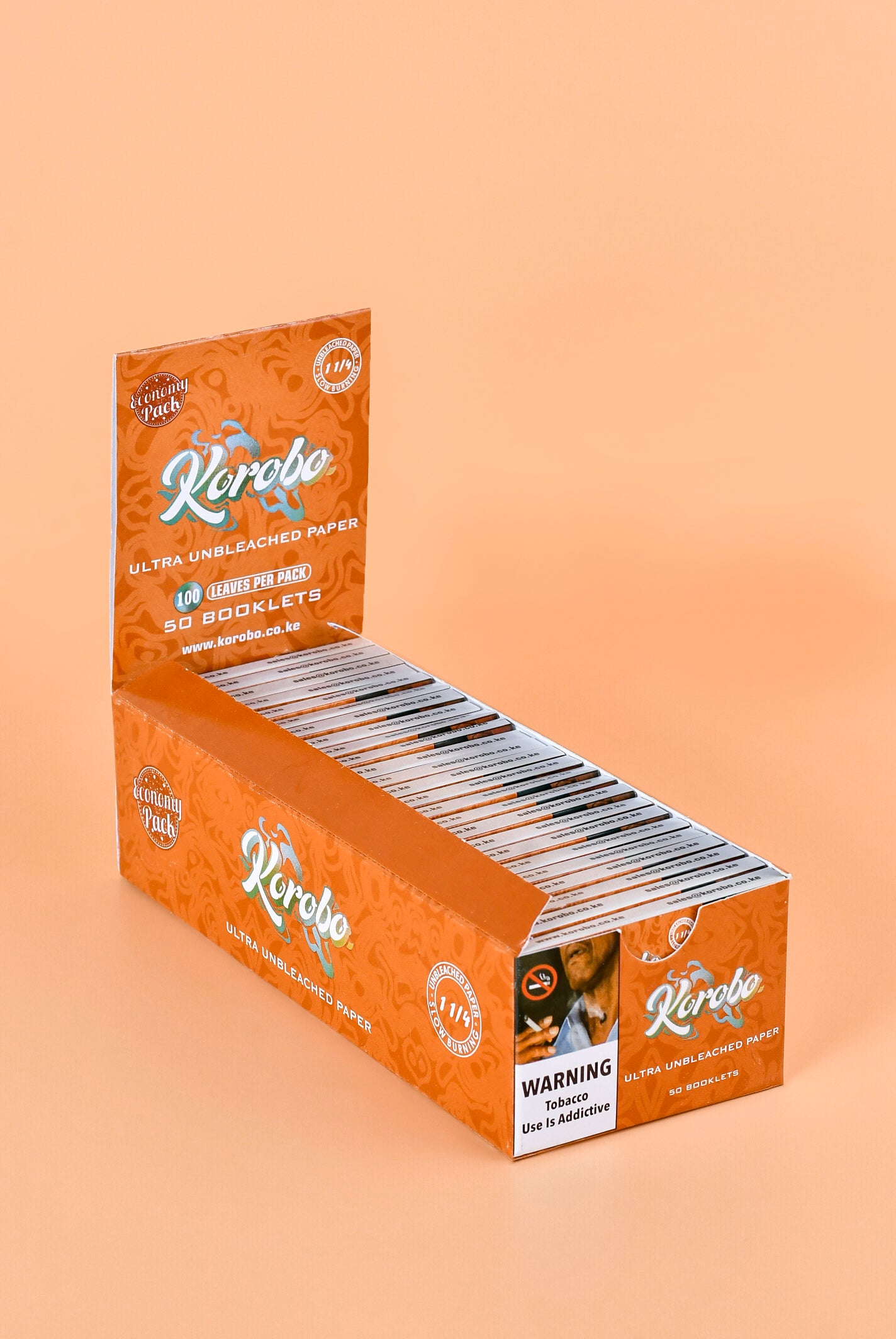 Korobo Brown 1¼ Size  100 Leaves Rolling Papers - Bittchaser Smoke Shop
