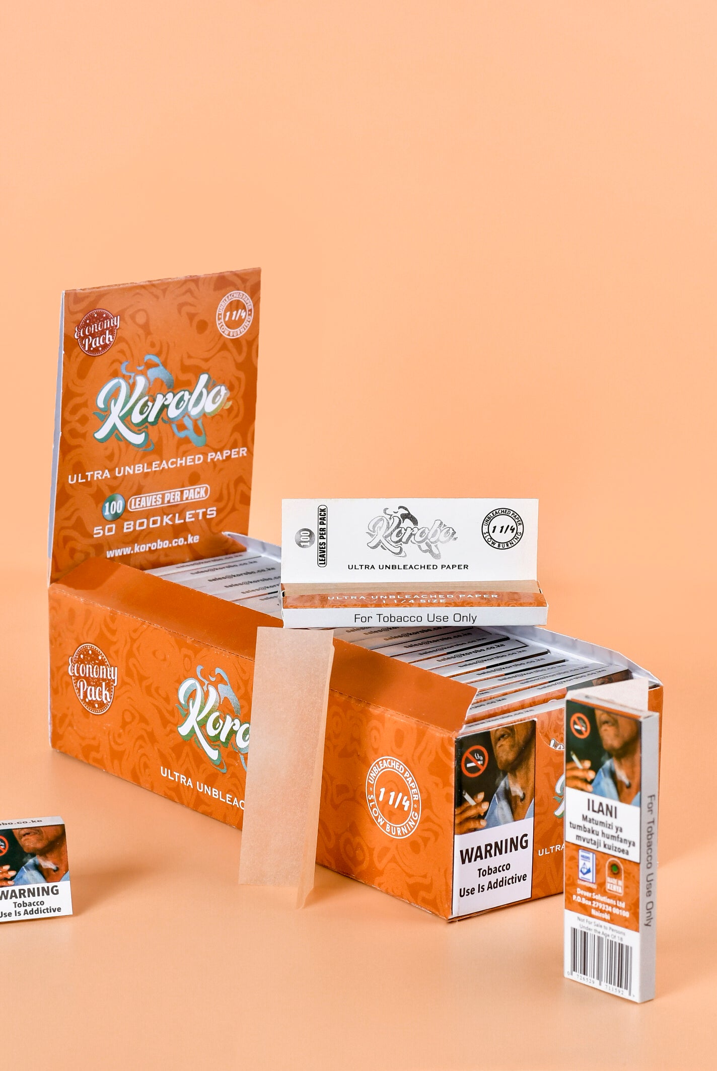 Korobo Brown 1¼ Size  100 Leaves Rolling Papers - Bittchaser Smoke Shop