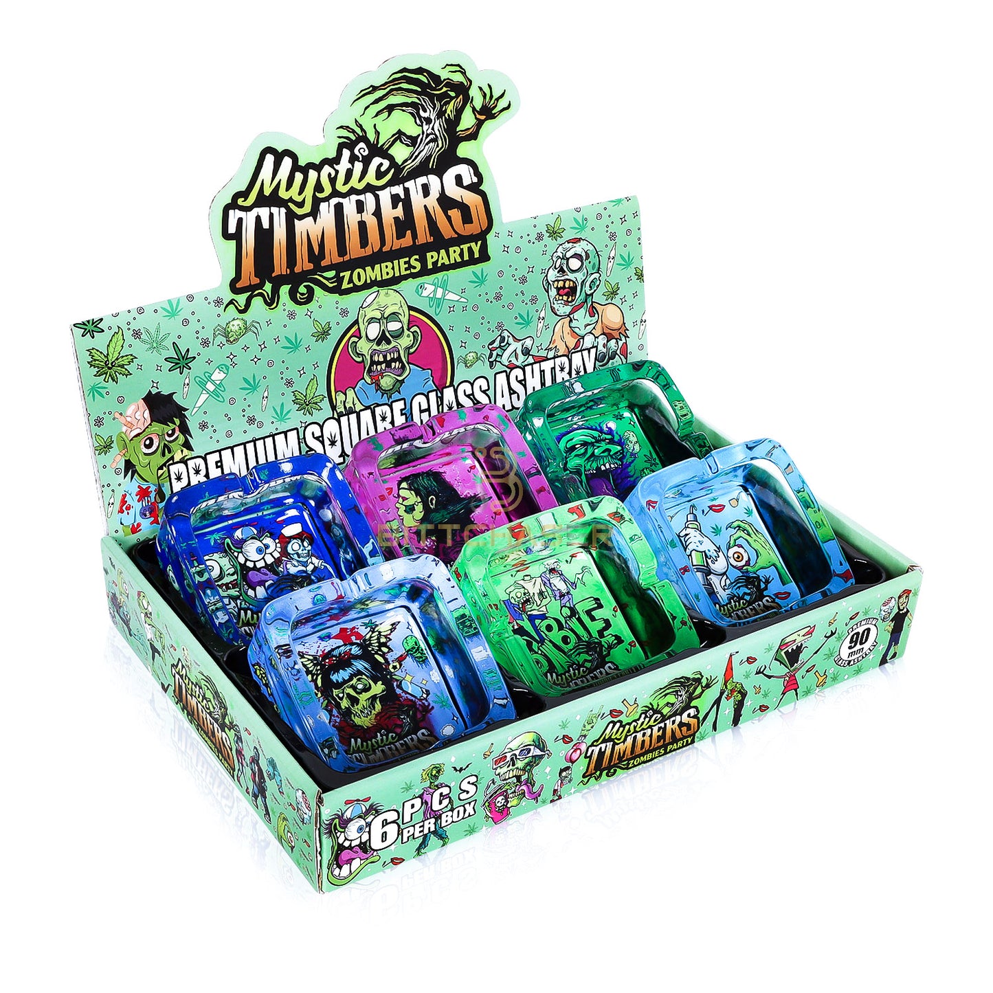 Mystic Timbers Premium Square Glass Ashtray