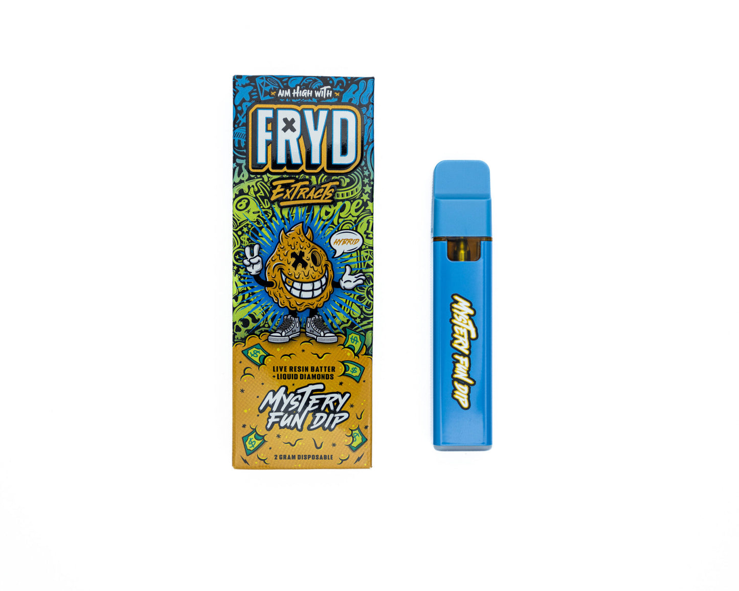 FRYD Extracts Live Resin Batter Almasi Kioevu 2000mg 2G Mikokoteni Inayoweza Kuchajishwa