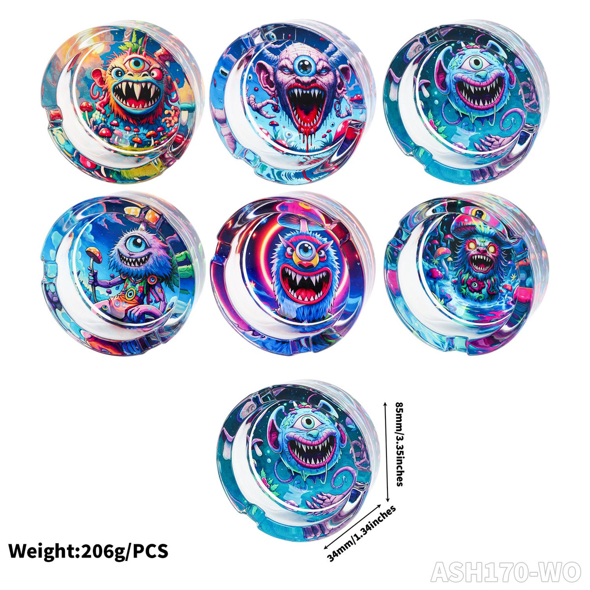 Wierdo Round Glass Ashtray