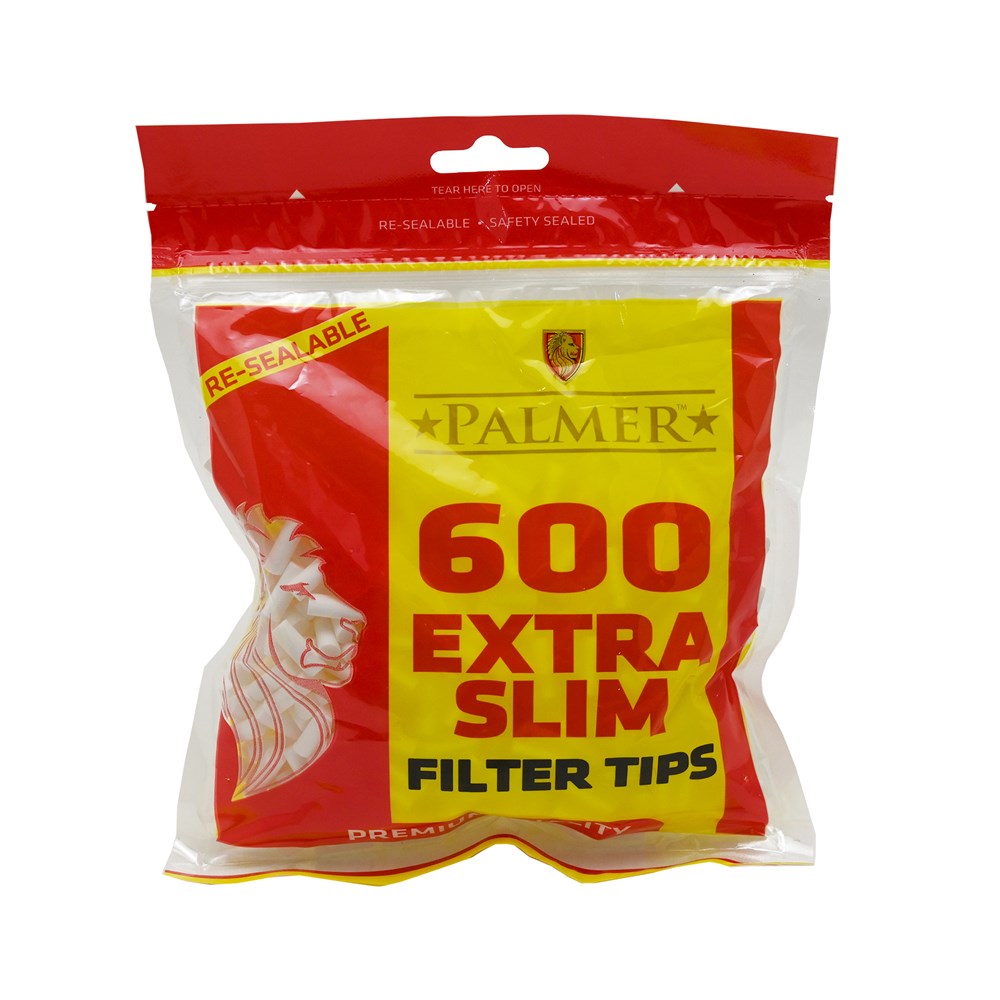 Palmer Extra Slim Filter Tips - 600 Tips per Bag - Bittchaser