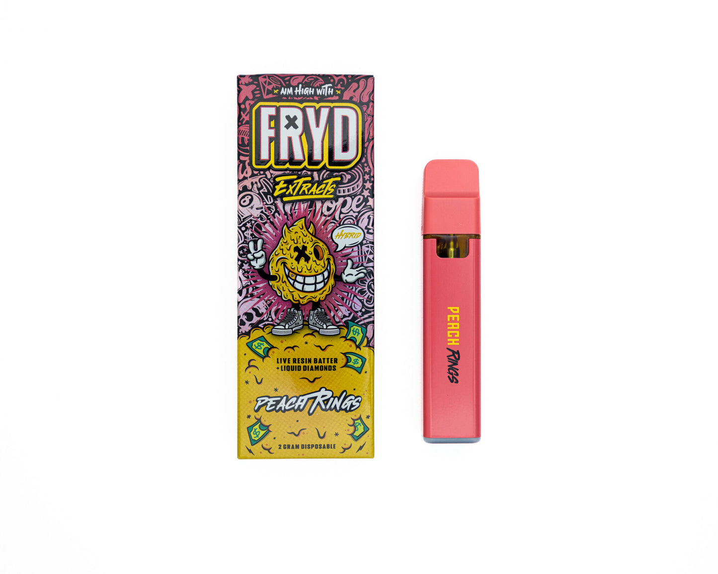 FRYD Extracts Live Resin Batter Almasi Kioevu 2000mg 2G Mikokoteni Inayoweza Kuchajishwa