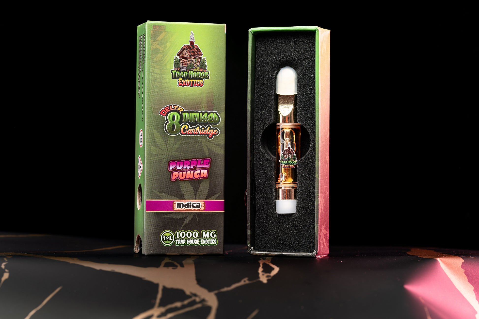 Trap House Exotics Ind^ca 1000mg Delta-8 1g THC Vape Cartridges - Bittchaser Smoke Shop