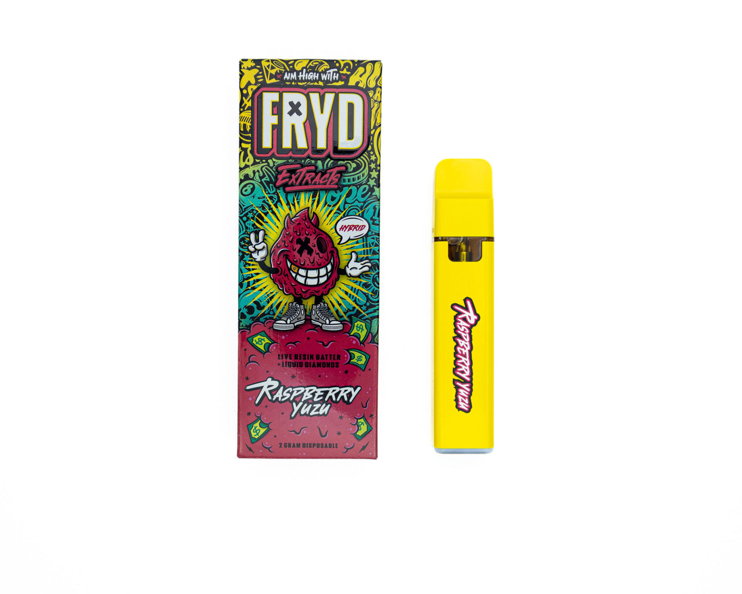 FRYD Extracts Live Resin Batter Almasi Kioevu 2000mg 2G Mikokoteni Inayoweza Kuchajishwa