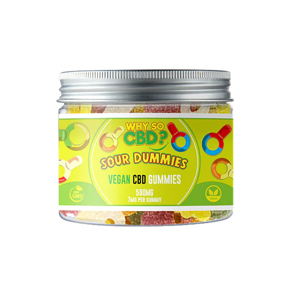 Why So CBD? 500mg Broad Spectrum CBD Small Vegan Gummies - Sour Dummies