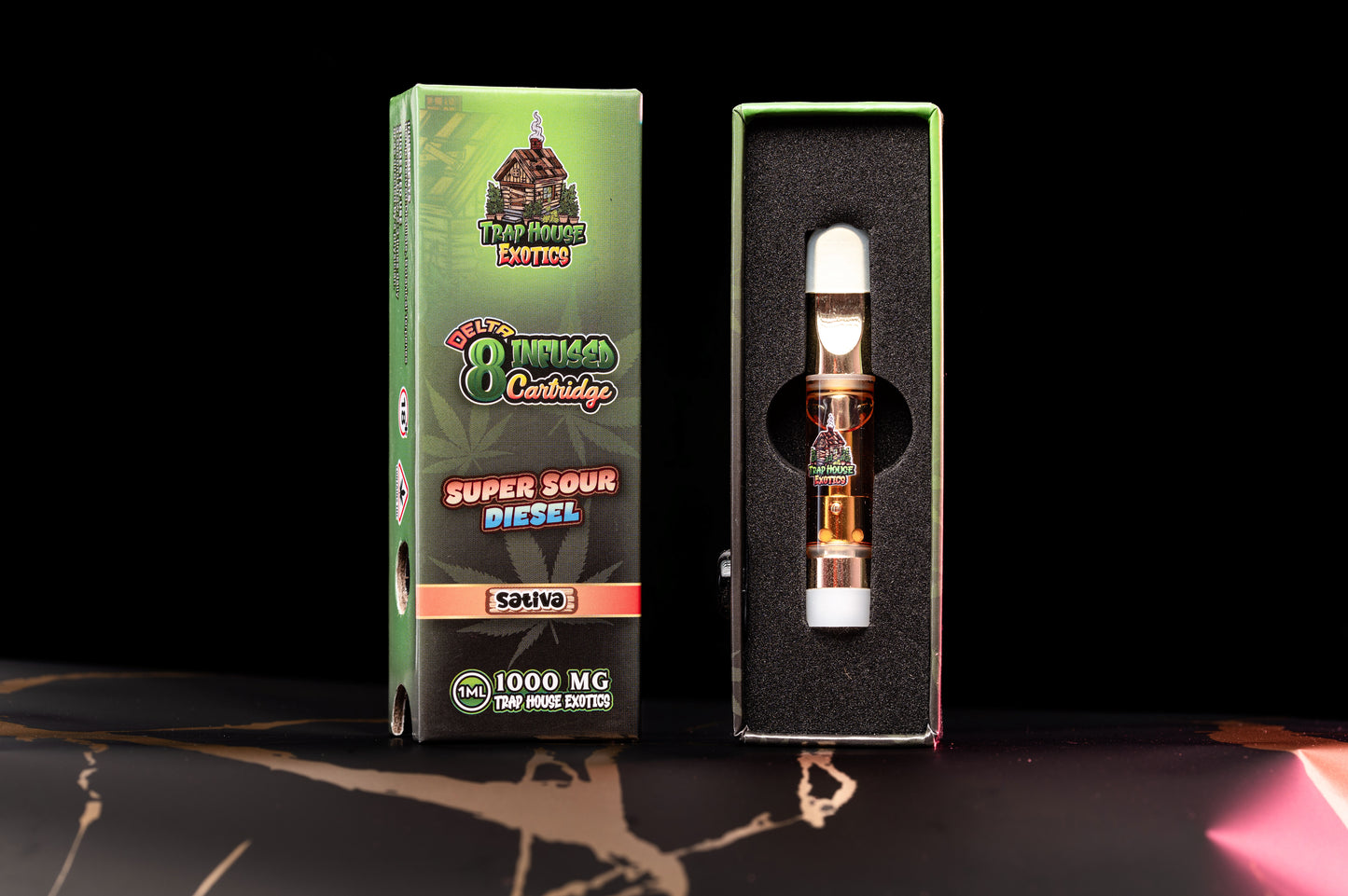 Trap House Exotics STVA 1000mg  Delta-8 1g THC Vape Cartridges - Bittchaser Smoke Shop