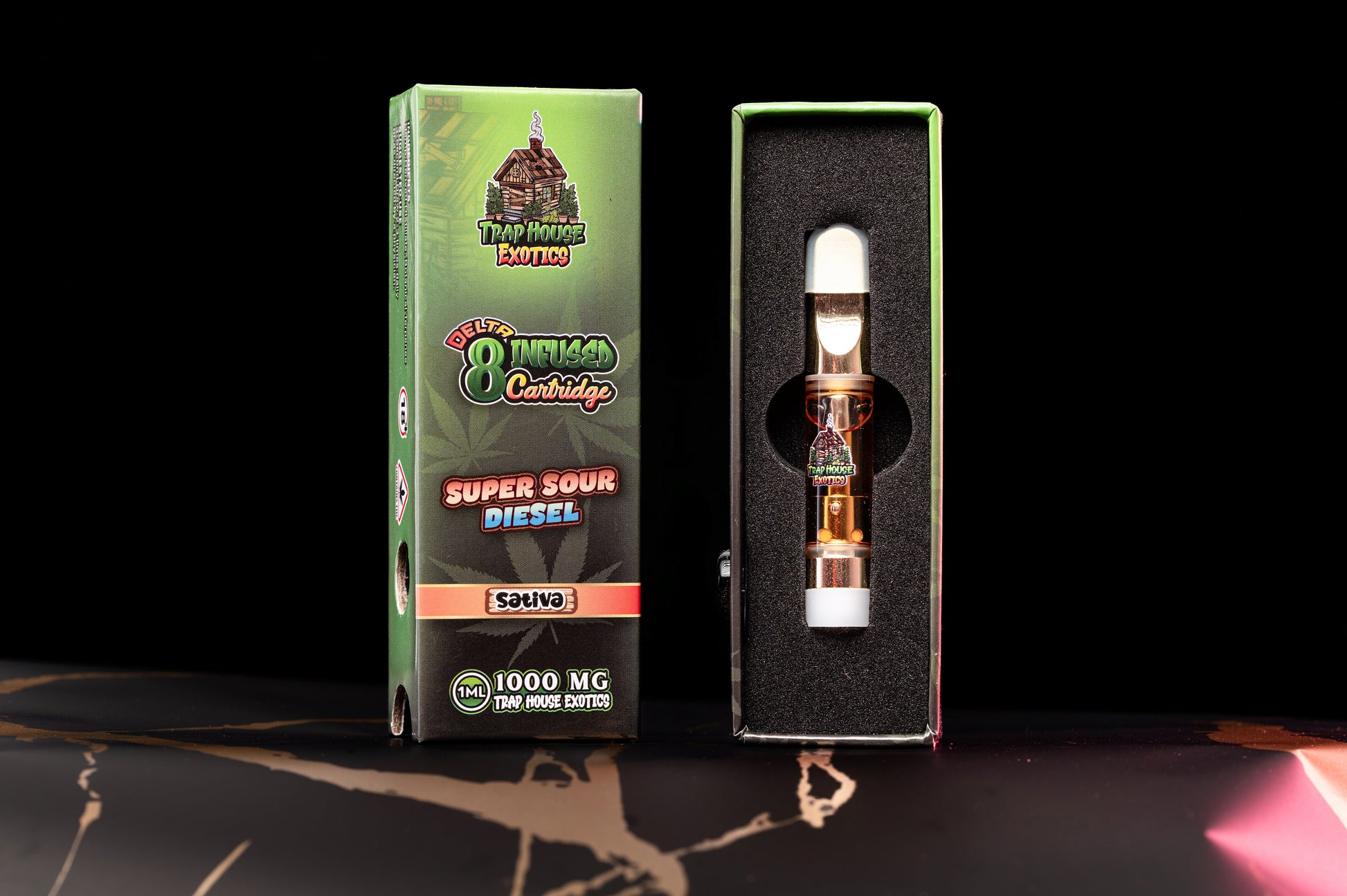 Trap House Exotics STVA 1000mg  Delta-8 1g THC Vape Cartridges - Bittchaser Smoke Shop