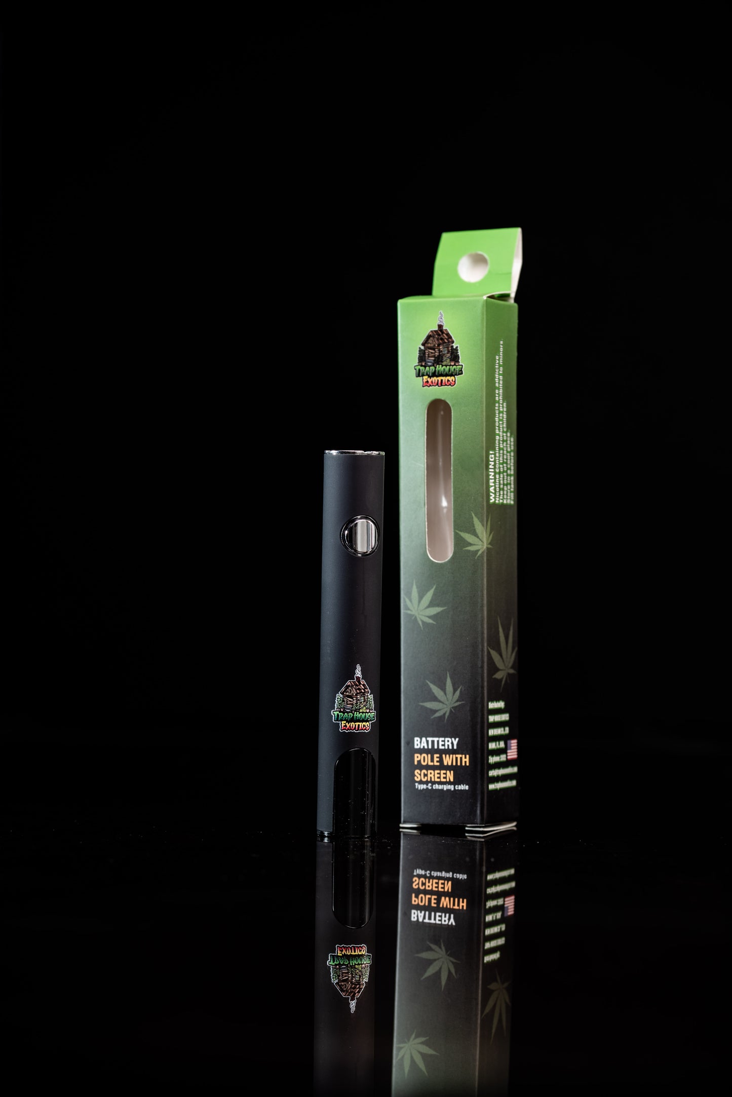 Trap House Exotics 400mah Cartridge Pen  Battery - (Black)