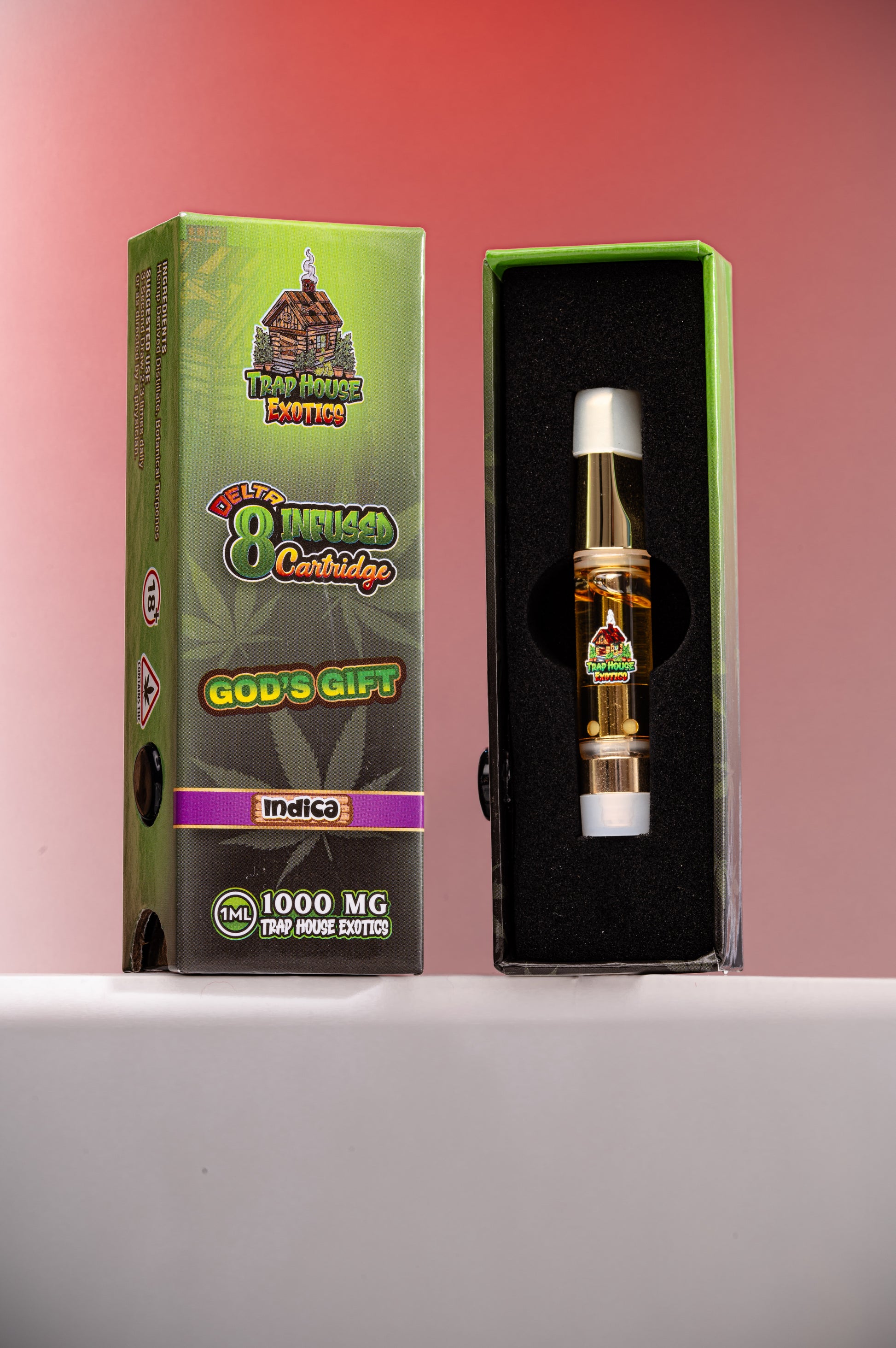 Trap House Exotics Ind^ca 1000mg Delta-8 1g THC Vape Cartridges - Bittchaser Smoke Shop