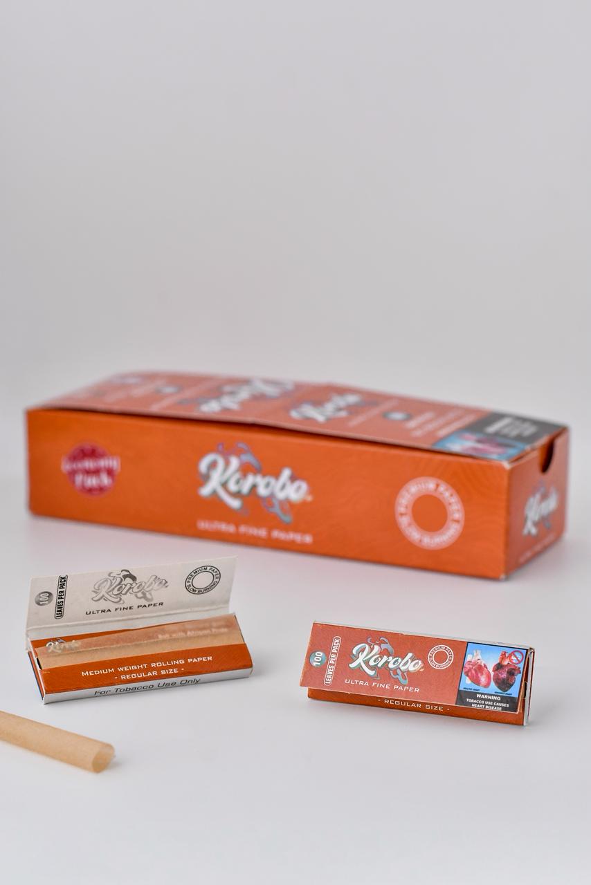 Korobo Brown Regular Size 100 Leaves Rolling Papers - Bittchaser Smoke Shop