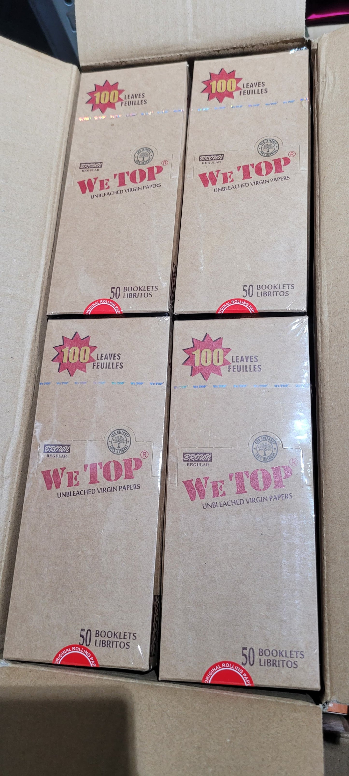 Wetop Brown Regular Size 100 Leaves Rolling Papers - Bittchaser Smoke Shop