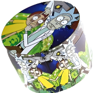 Colorful sphere with cartoon characters on a white background