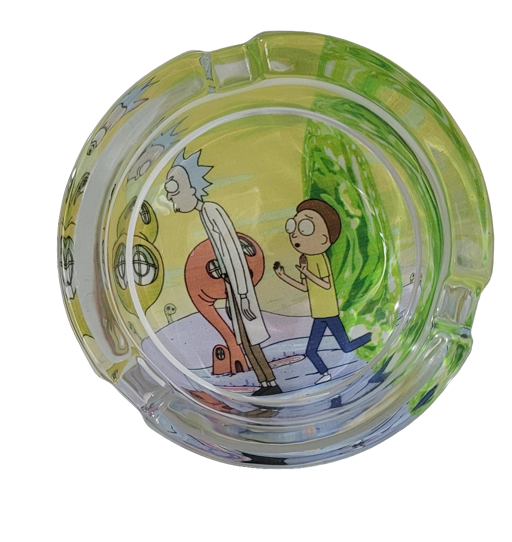 Rick and Morty Premium Round Glass Ashtray