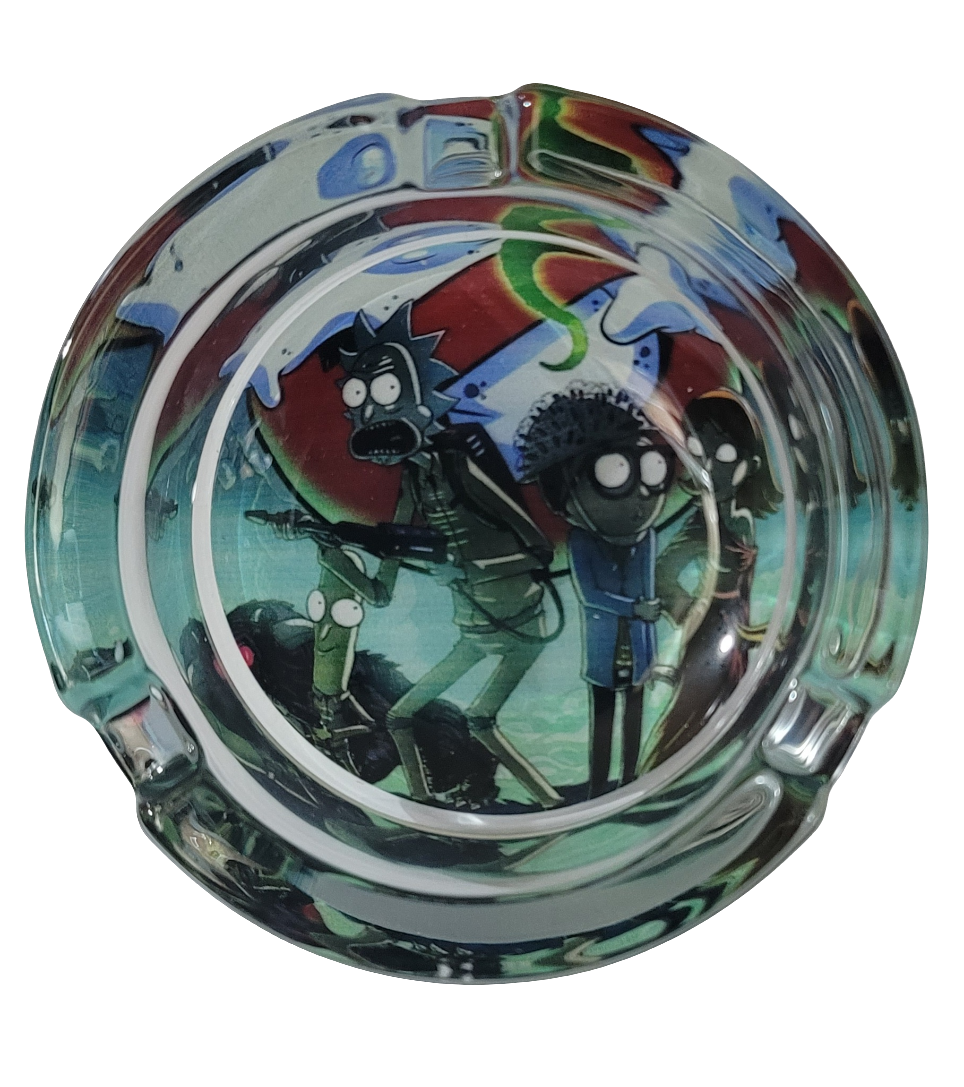 Rick and Morty Premium Round Glass Ashtray