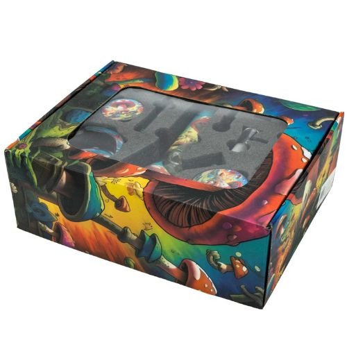 Mushroom Glass Ice Multi-Accessory Bong Set