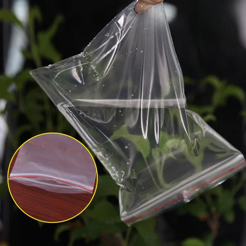 Clear Ziplock Resealable Airtight Vacuum Storage Food Grade Bags (7cmx10cm) - Size 3 - Bittchaser