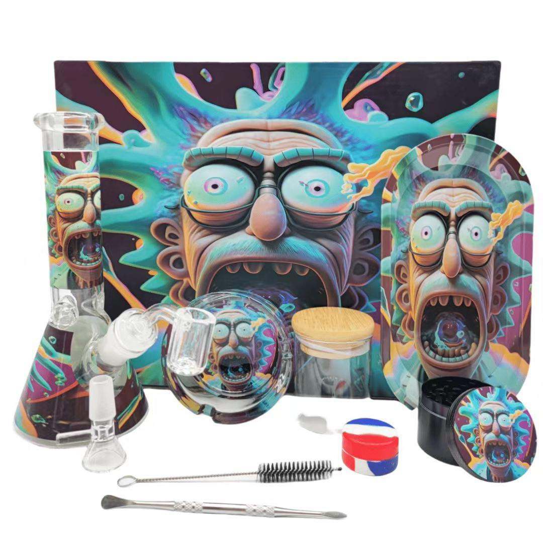 Rick&Morty Glass Ice Multi-Accessory Bong Set - Bittchaser Smoke Shop