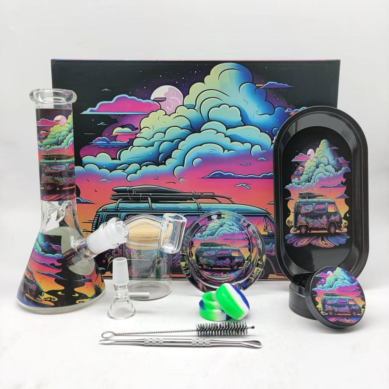 Cloud Art Glass Ice Multi-Accessory Bong Set - Bittchaser Smoke Shop