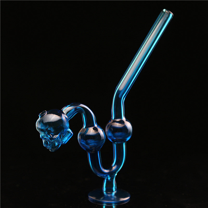 Hippster Glass smoking pipe|Skull Green U-Shape design - Bittchaser Smoke Shop