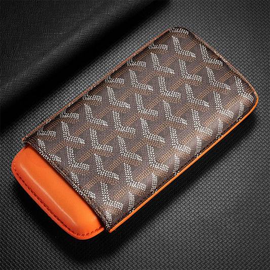 Goyard 3- Cigar Leather Case - Bittchaser Smoke Shop