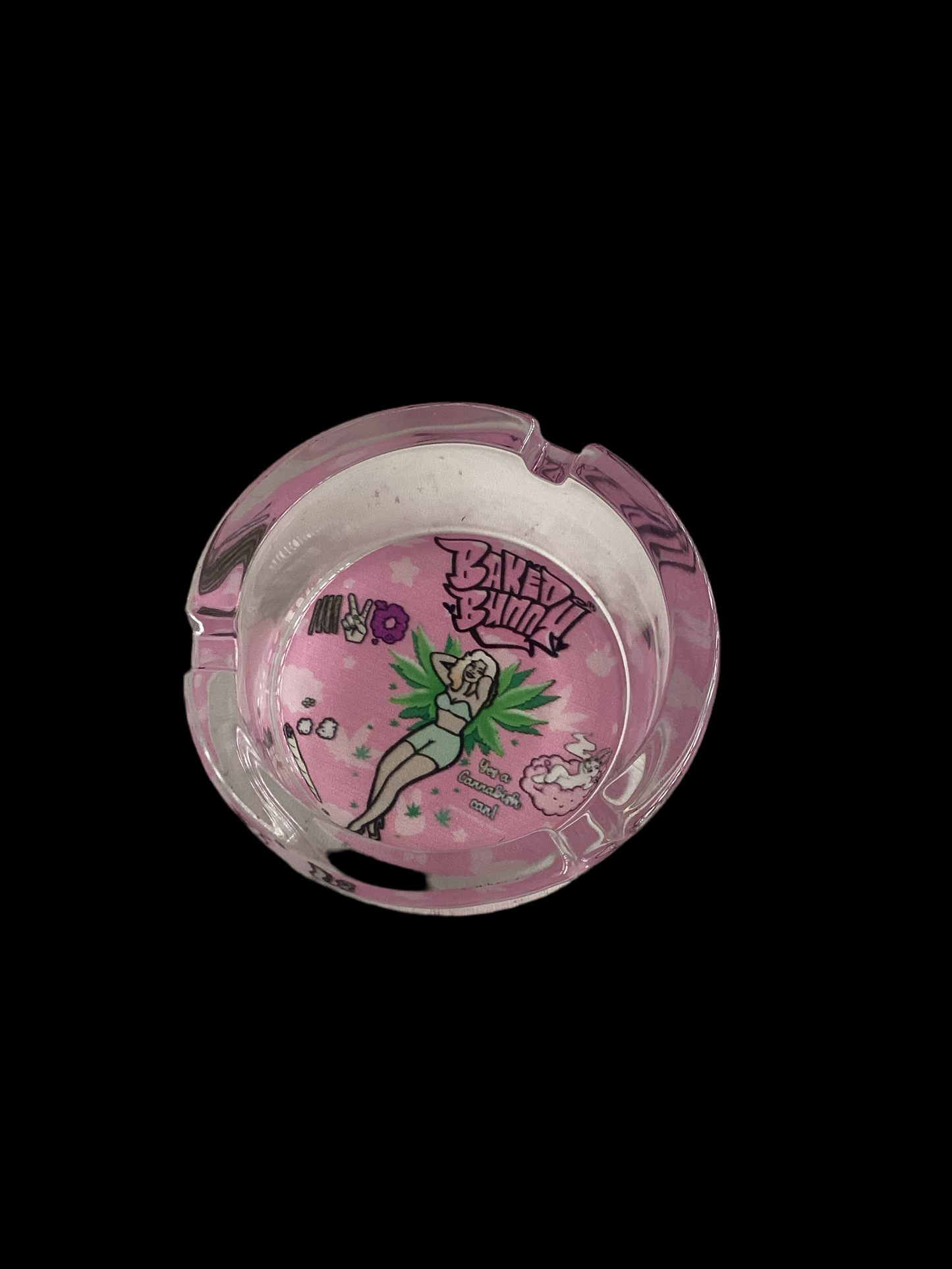 Sungura iliyookwa ya duara Glass Ashtray 85mm