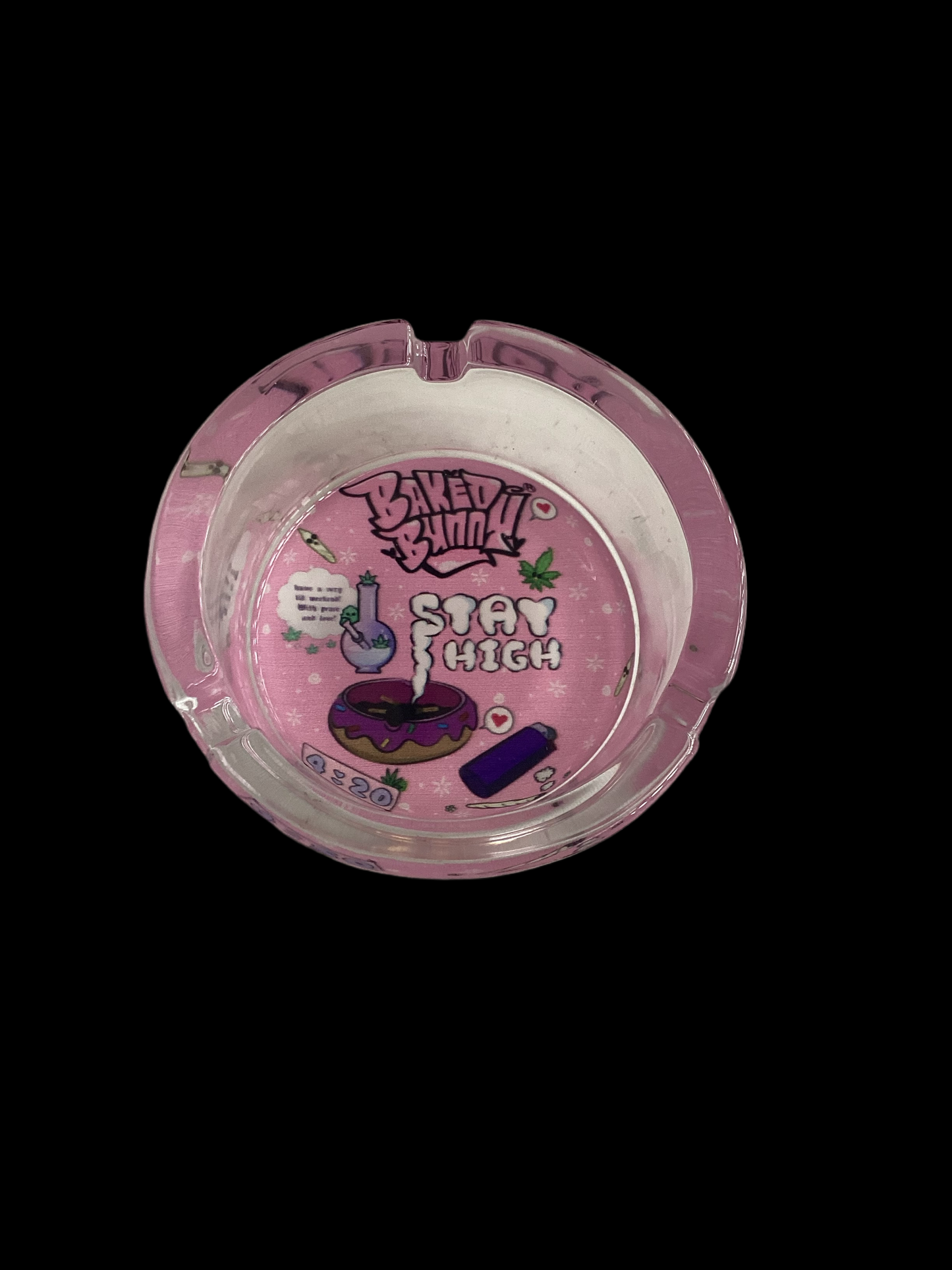 Sungura iliyookwa ya duara Glass Ashtray 85mm