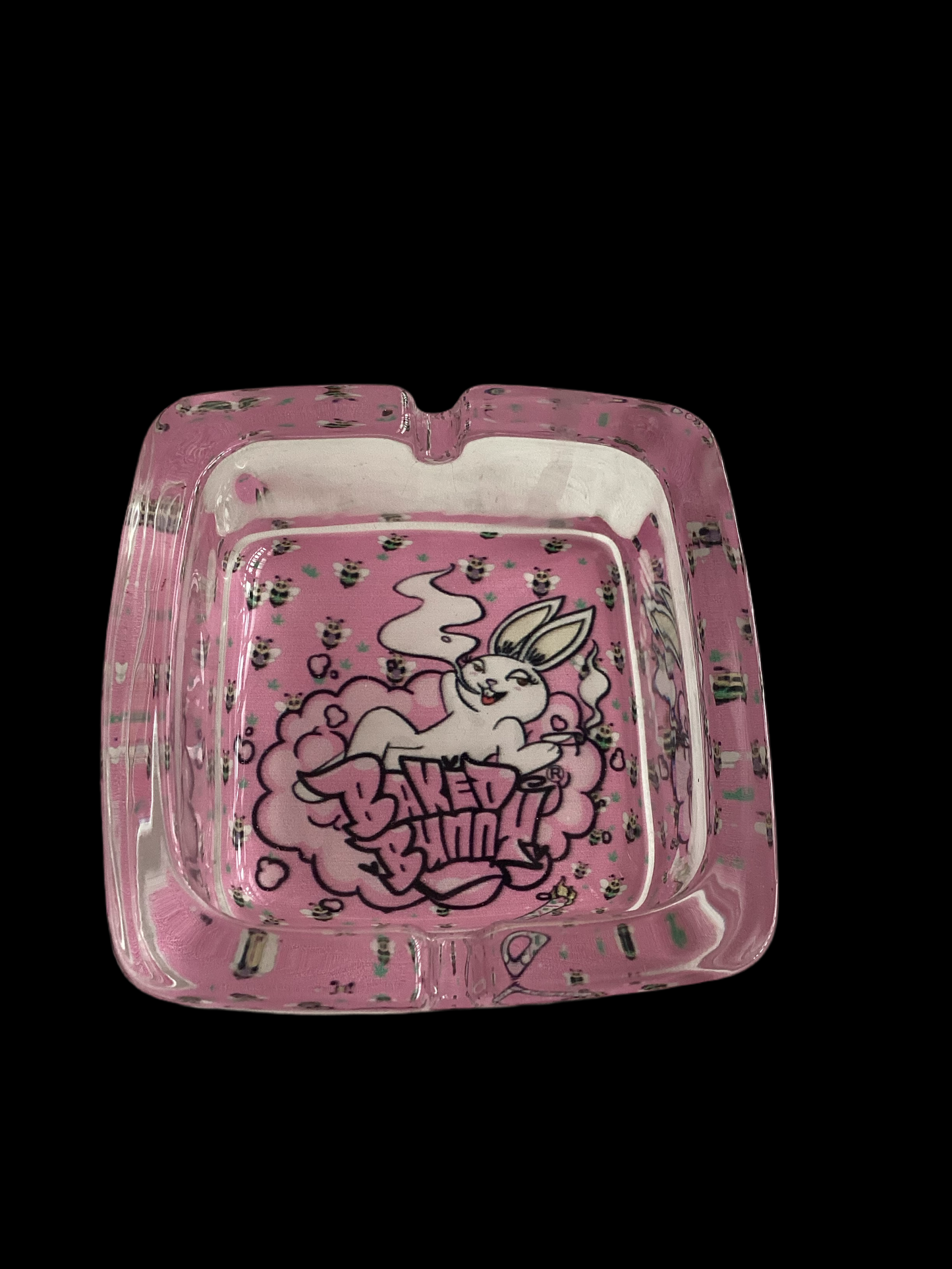 Sungura aliyeokwa mraba wa Kioo Ashtray 90mm