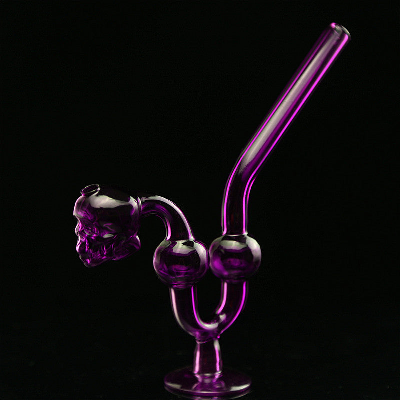 Hippster Glass smoking pipe|Skull Green U-Shape design - Bittchaser Smoke Shop
