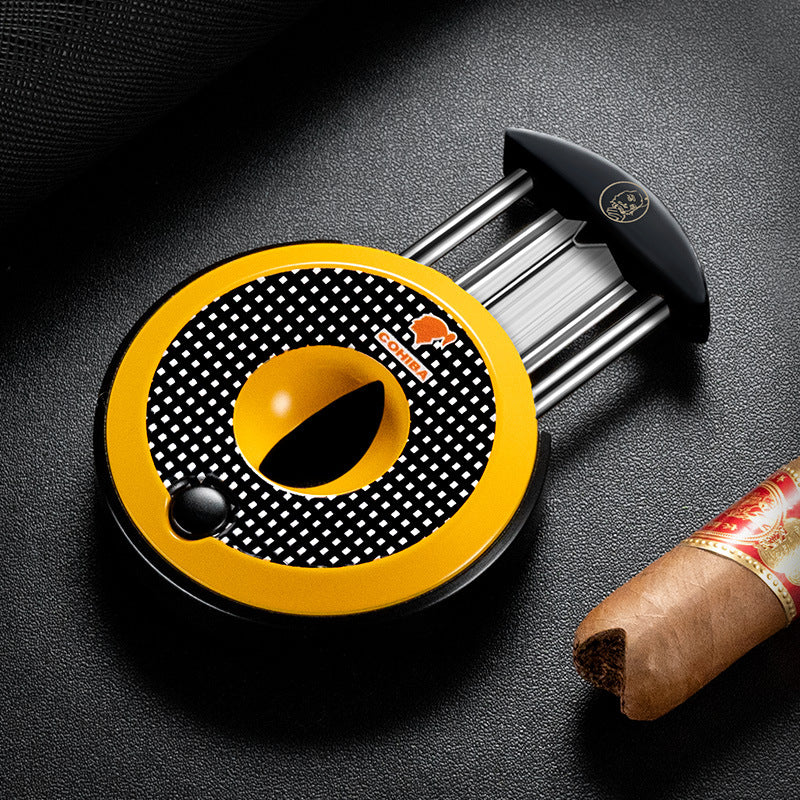 Space-Age Portable Cigar Cutter with Double-Edged Blades